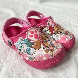 Crocs Paw Patrol skye Patch Clogs pink ankle strap C 10 slip on shoes
